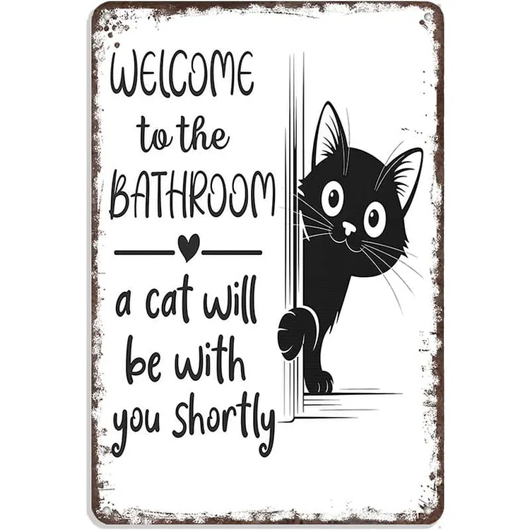 Vintage Black & White Cat Wall Art 