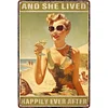 She Lived Happily Ever After Girl And Beach - Vintage Metal Signs(8*12Inch/12*16Inch)-Pin-up-girls
