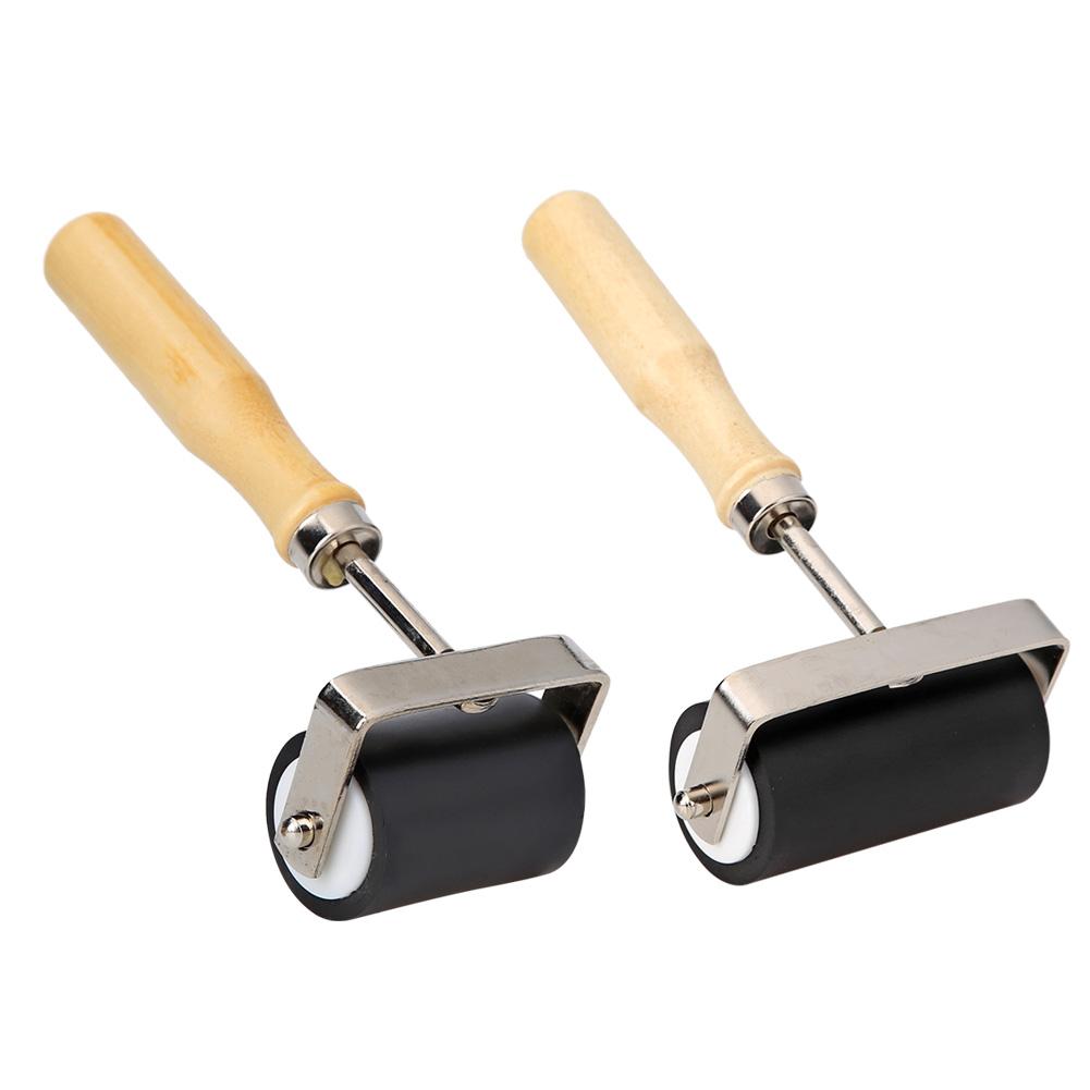 Hard Rubber Roller Wooden Handle Printing Ink Brayer Artists Art Craft Tool