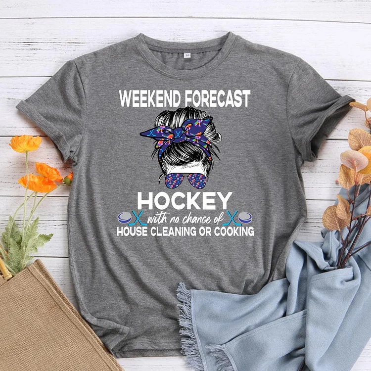 Weekend forecast hockey T-Shirt Tee -612066-Annaletters