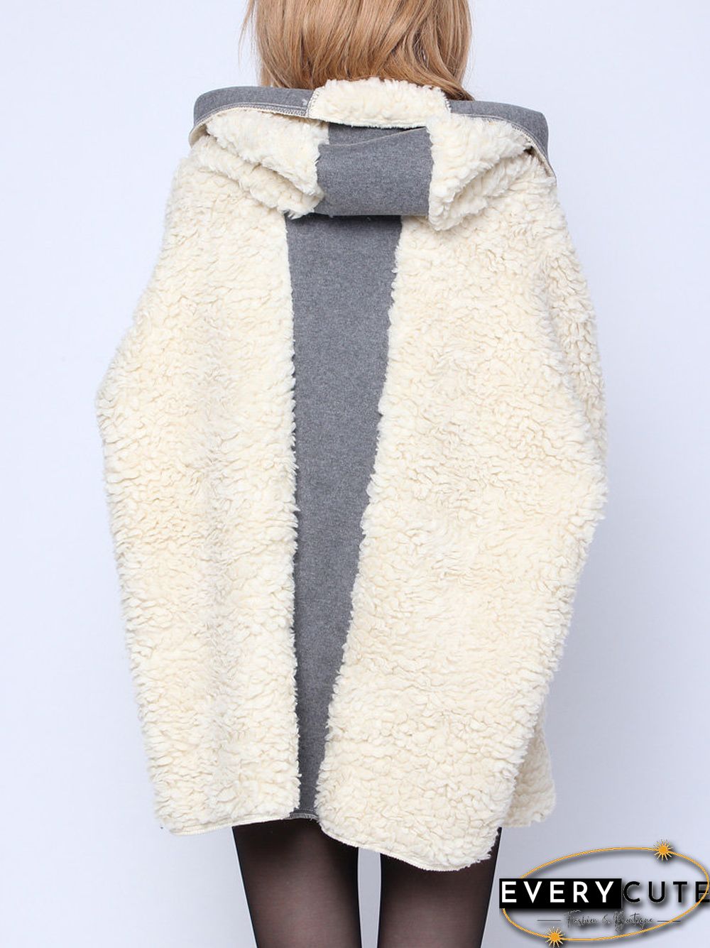 Plus Size Winter Thicken Outerwear Wool Hooded Coat