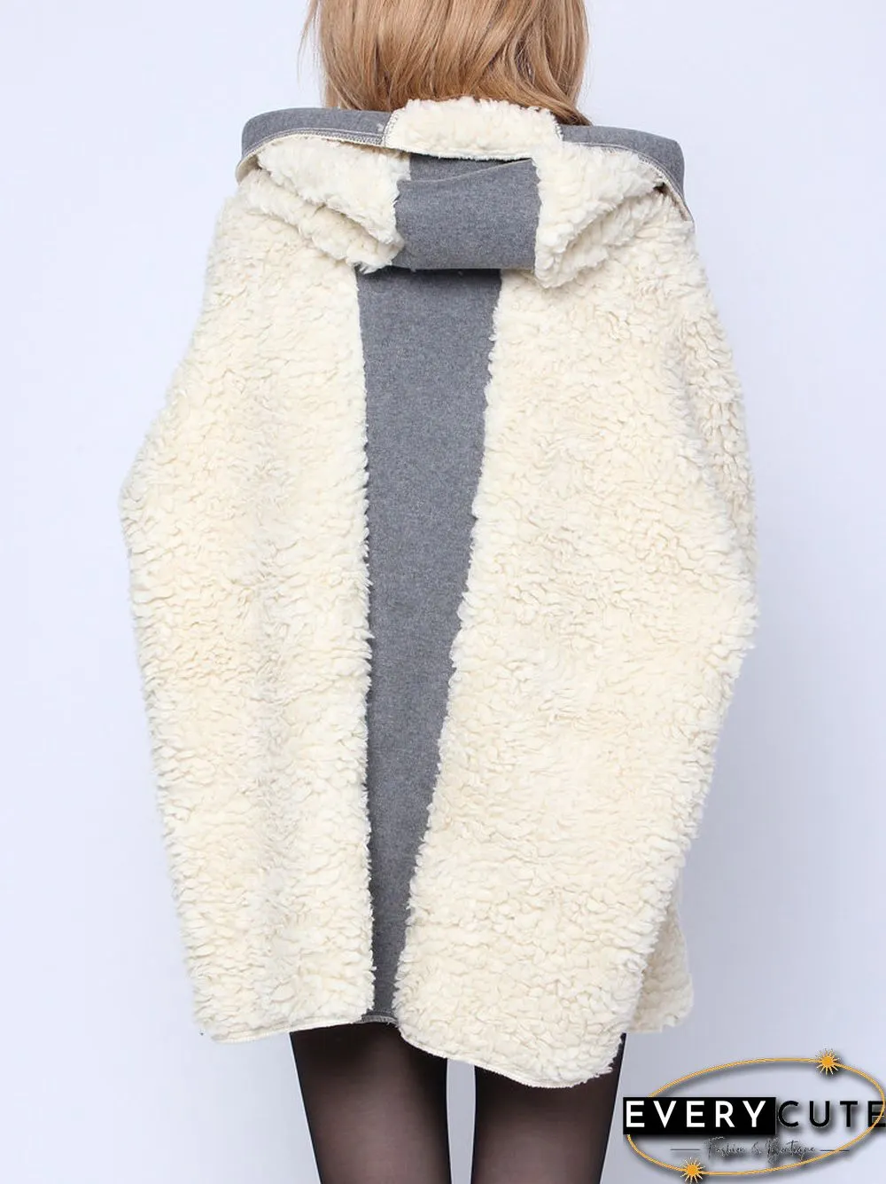 Plus Size Winter Thicken Outerwear Wool Hooded Coat