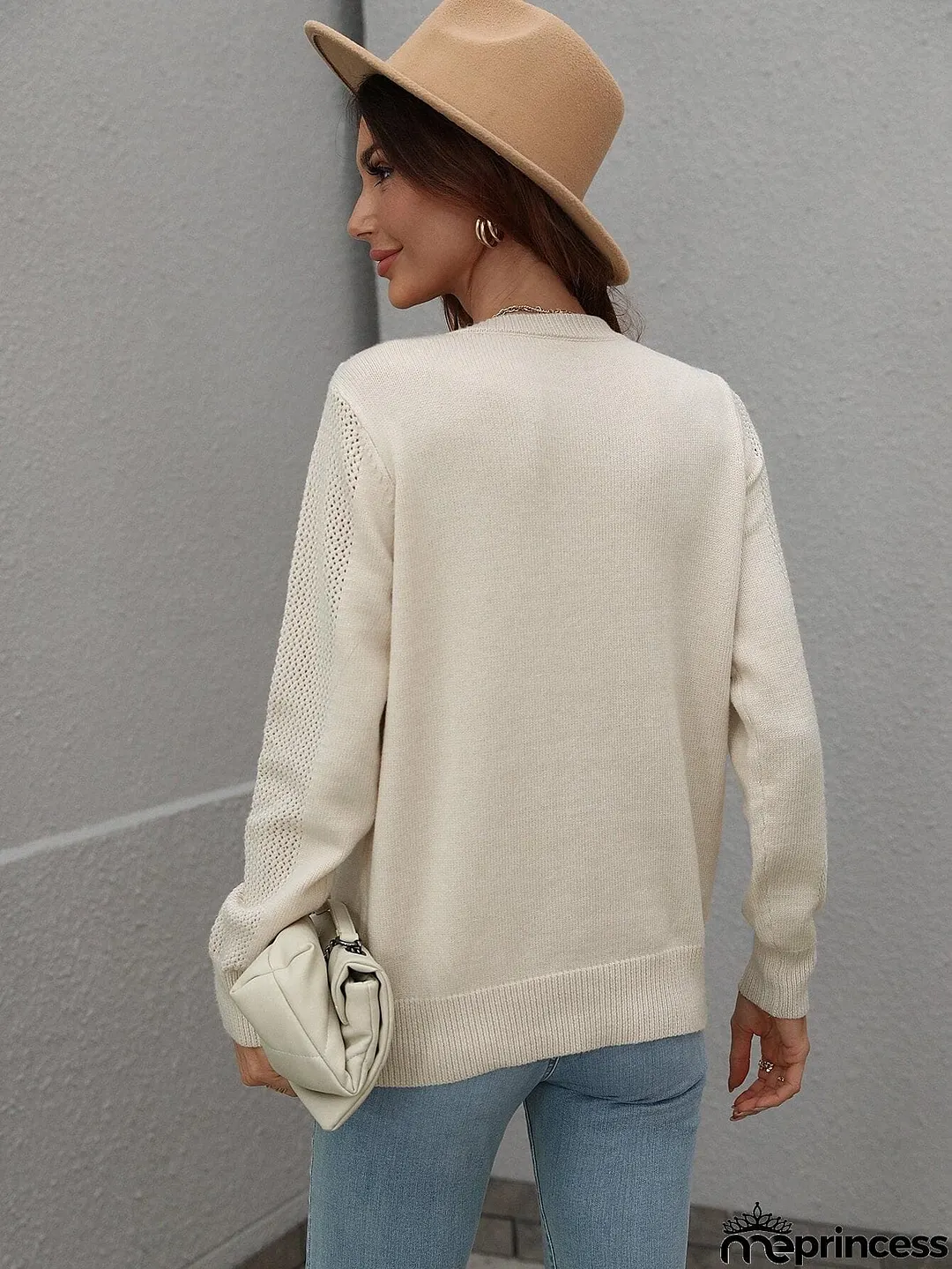 Fringe Detail Ribbed Trim Sweater