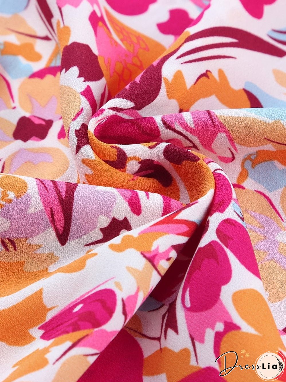 Fiery Red Floral Print Top with Flutter Sleeves