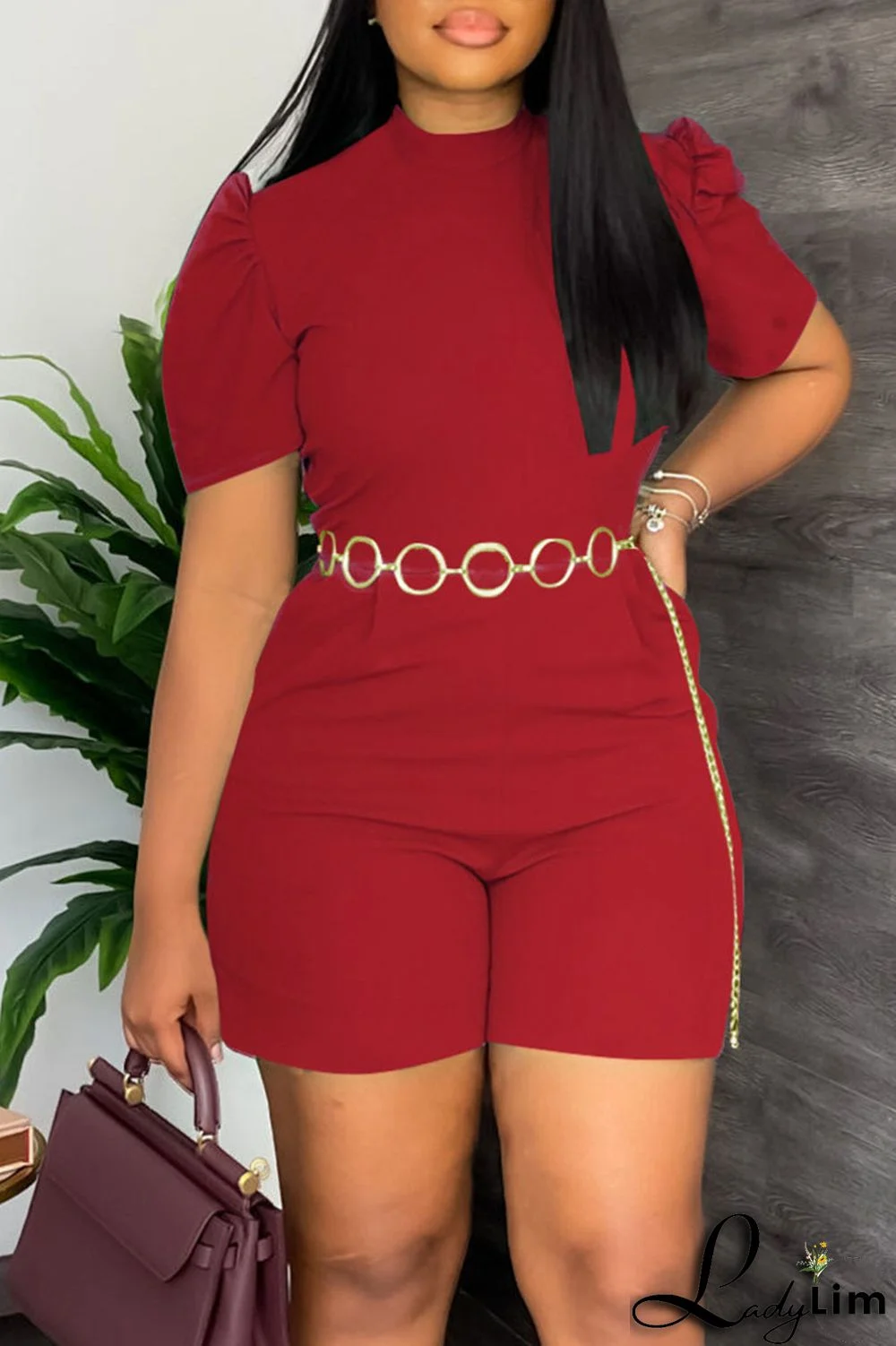 Black Casual Solid Patchwork With Belt O Neck Straight Jumpsuits