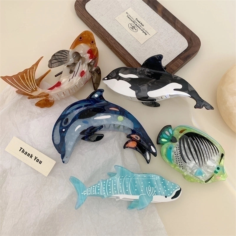 Women’s Minimalist Classic Style Fish Acetic Acid Sheets Hair Claws