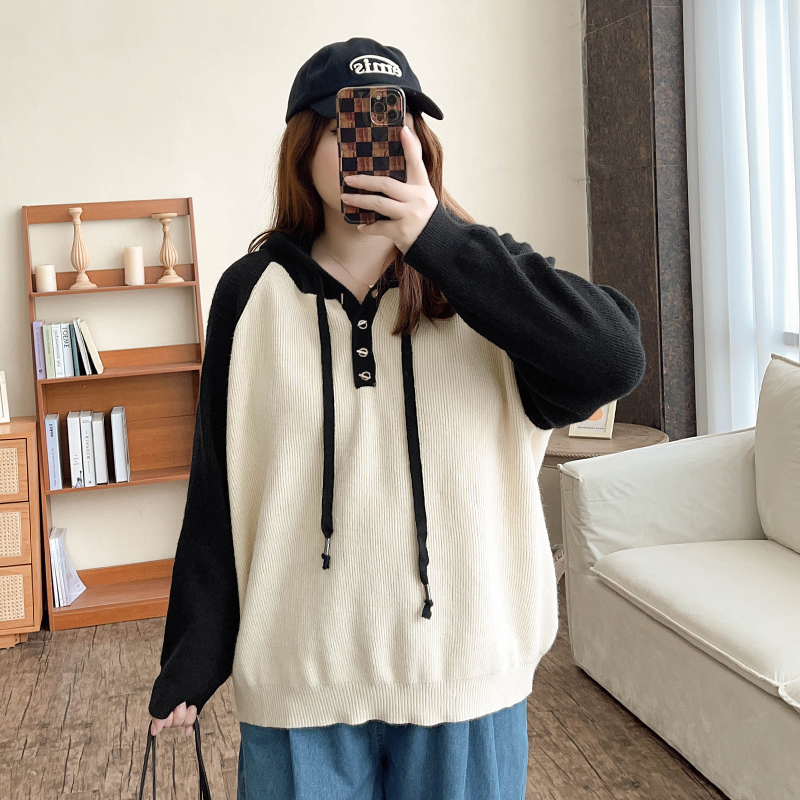 Vintage Hoodie Knit Sweater - Chic Plus Women's Pullover