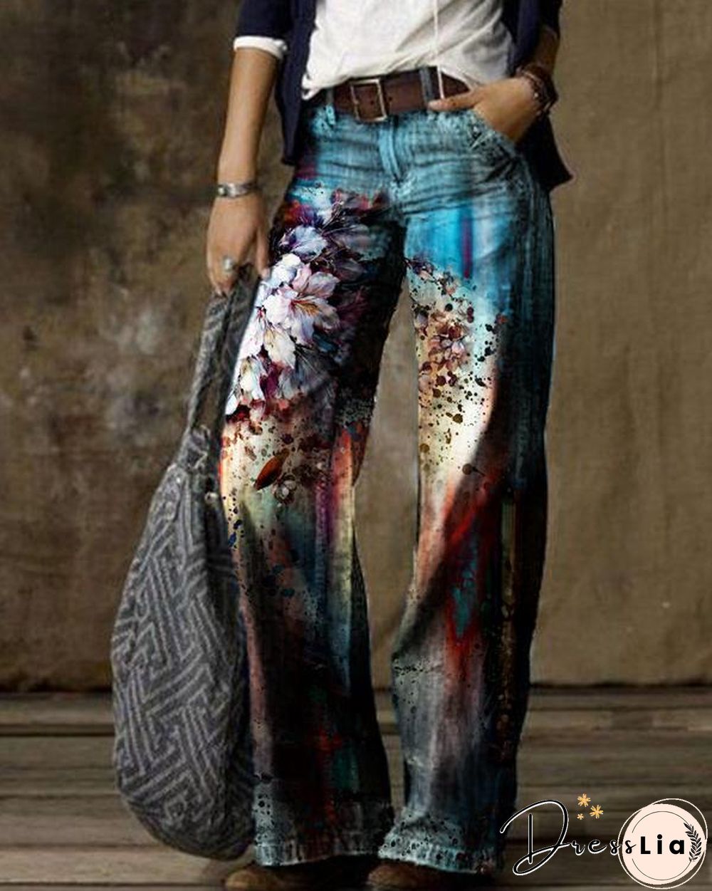 Casual Vintage Floral Printed Pants S-5XL