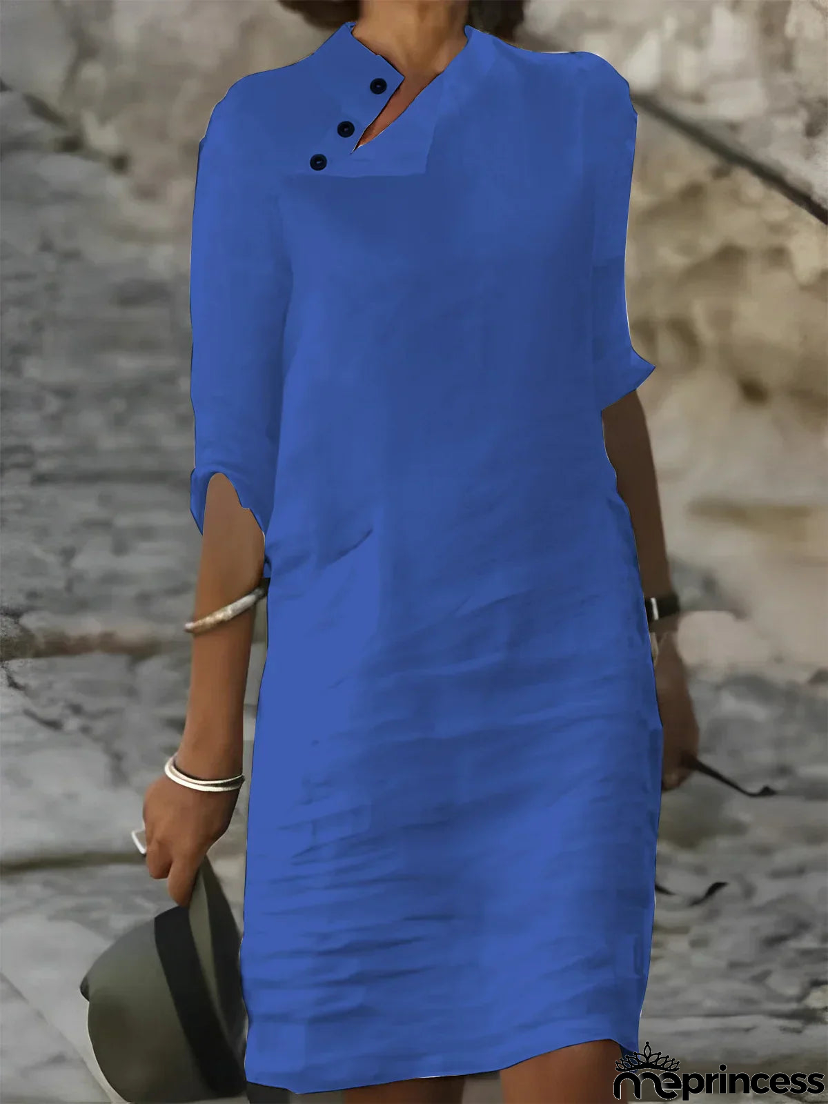 Women's Cotton Linen Dress Shirt Dress Casual Dress Shift Dress Midi Dress