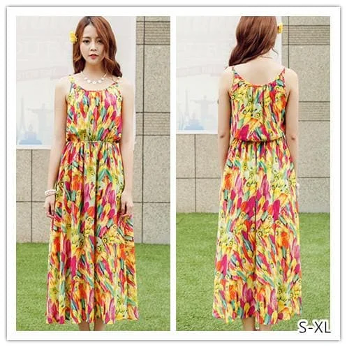S-XL Fresh Sunset Maxi Dress SP152615