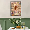 Floral Arch Curly Hair Lady Special Shaped 5D DIY Partial Drill Diamond Painting Kits for Adults Beginners Home Decor Diamond Dots Paintings Diamond Art Kit 11.81x15.75inch
