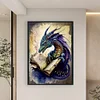 Retro Poster - Dragon Reading A Book-11CT Stamped Cross Stitch 40*60cm(Big Size)