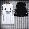 2025/2026 Real Madrid Pre-Match Training White Vest+Shorts Football1:1 Thai Quality