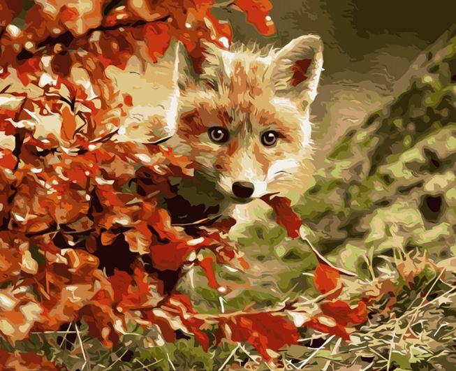 

Red maple leaf Fox – Paint By Numbers - 40*50CM, 501 Original