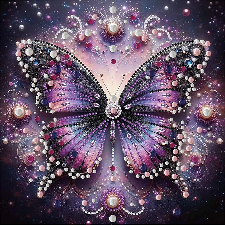 Partial Special-shaped Diamond Painting - Jewelry Butterfly 30*30CM