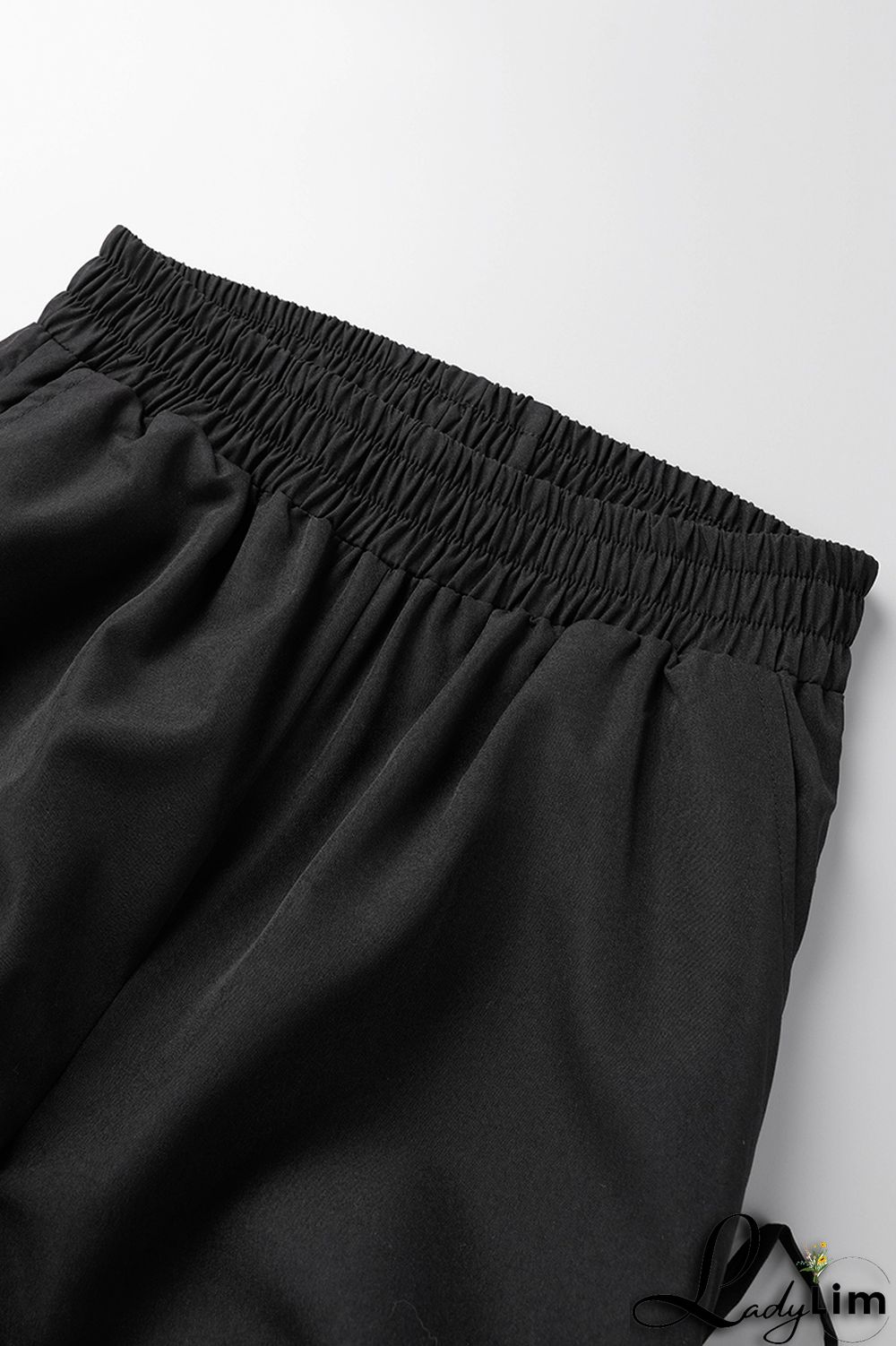 Green Casual Solid Patchwork Draw String Fold High Waist Pencil Solid Color Bottoms