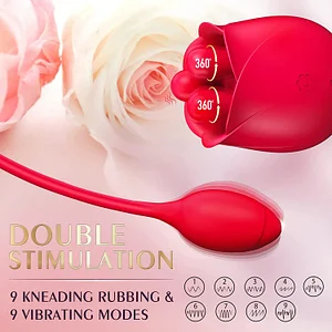 S475-3 Three Pistils Rose Toy with Vibrating Bud – Kneading and Vibration Stimulation