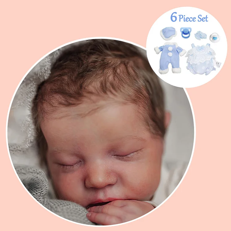 Reborn Baby Boys Doll 12'' Realistic Simulation Handsome Asleep Newborn Baby Moses 2024