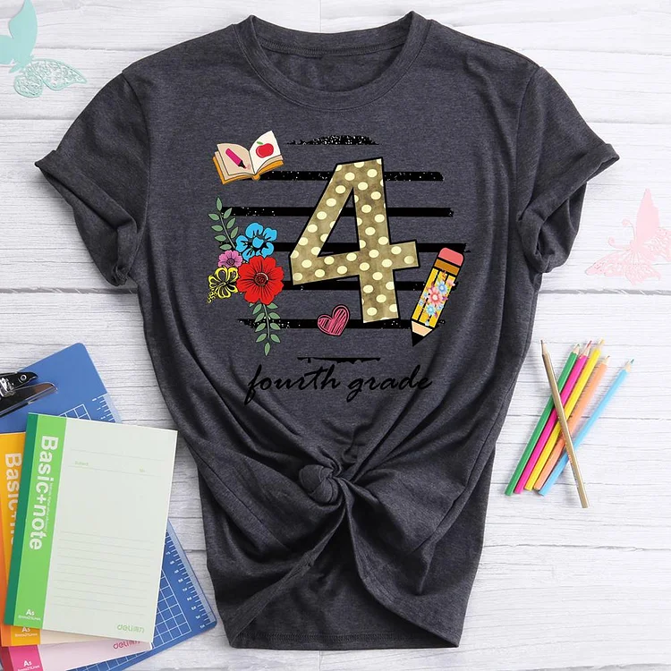 ANB - Happy First Day of Fourth Grade  Back to School  Book Lovers Tee Tee-07264