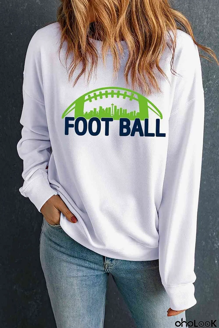 FOOTBALL Graphic Long Sleeve Sweatshirt