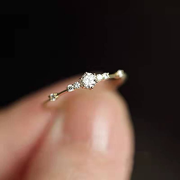 Gold Minimalist Gemstone Engagement Ring