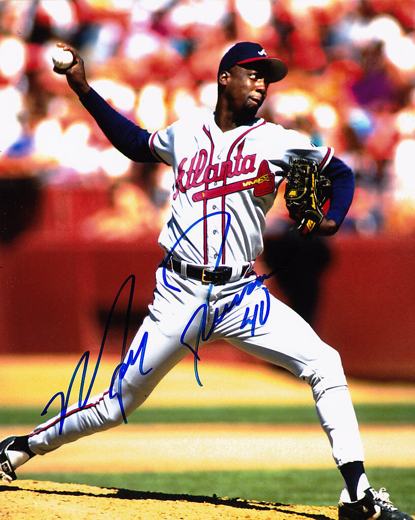 MARVIN MAN ATLANTA BRAVES ACTION SIGNED 8x10