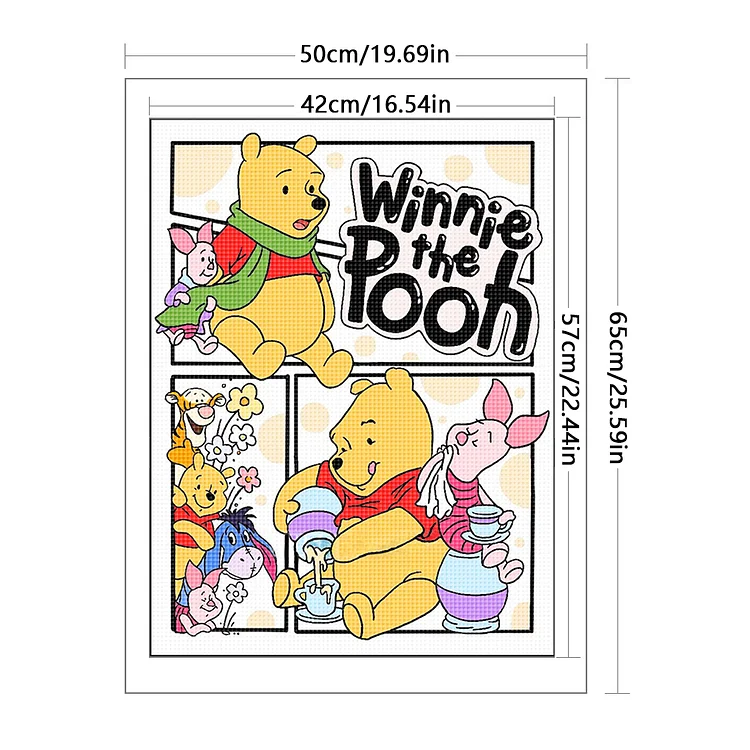 Winnie the Pooh and Pig - 11CT Stamped Cross Stitch(50*67cm)