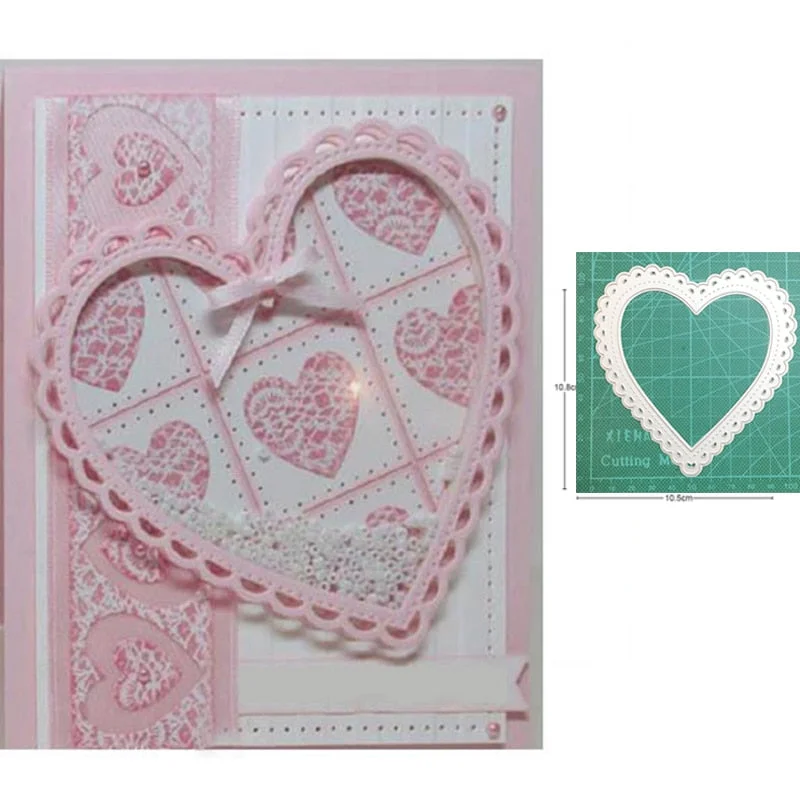 2021 New Craft Dies Heart Frame Metal Cutting Dies Cut Die Mold Decoration Scrapbook Dies Knife Mould Blade Punch Stencils Dies