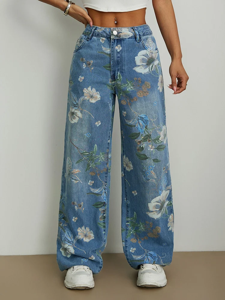 Street Trend Loose Straight Leg Wide Leg Pants