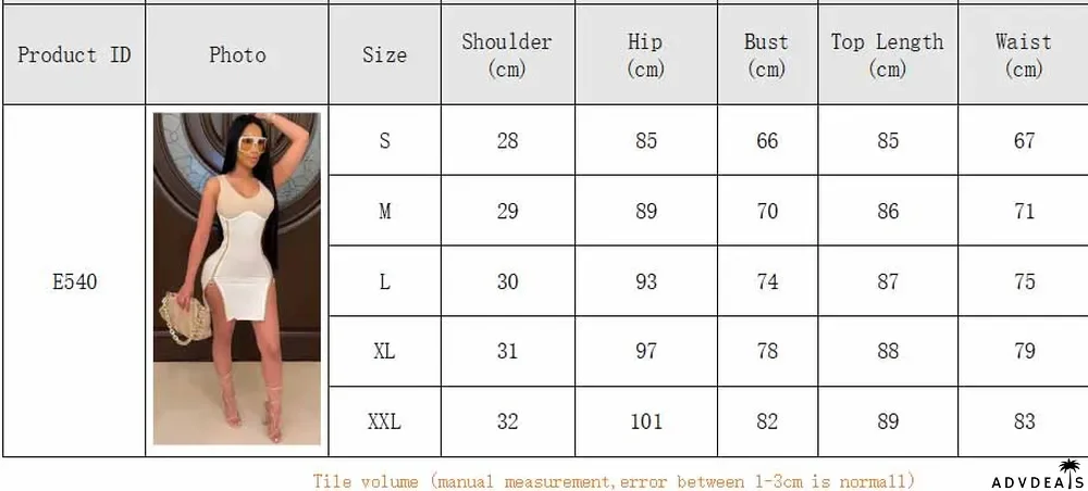 Women Summer High Stretch Zip Slit Sleeveless Dress