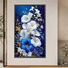 Bouquet blanc 5d DIY partiel AB carr&eacute; complet avec des kits d&rsquo;art de peinture en diamant pour adultes d&eacute;butants d&eacute;coration int&eacute;rieure peintures diamants art de pierres pr&eacute;cieuses 17,72x29,53 pouces