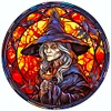 (50*50cm)Stained Glass Halloween - Full Round Drill Diamond Painting