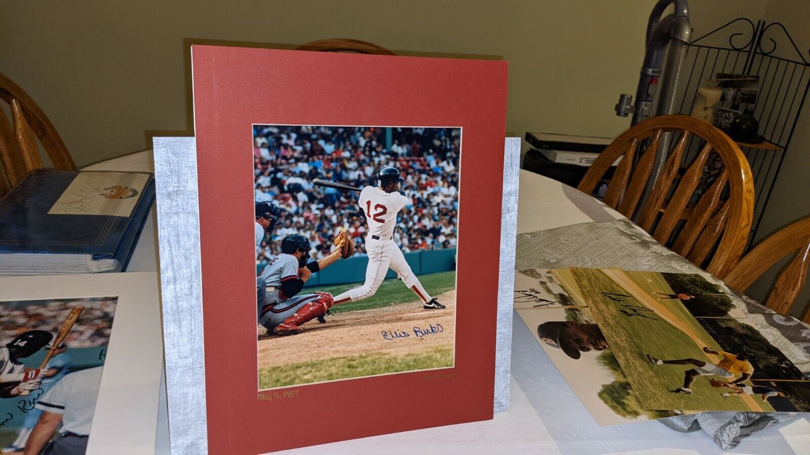 Ellis Burks Boston Red Sox Signed 8x10 Personal Photo Poster painting W/Our COA READ