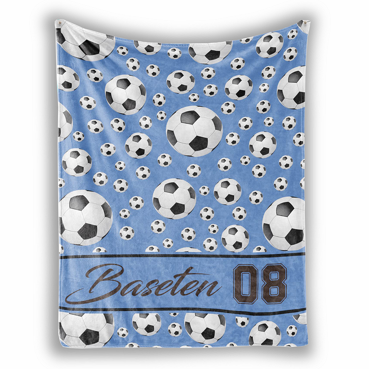 BlanketCute-Personalized Lovely Kid Soccer Blanket with Your Kid's Name | 05