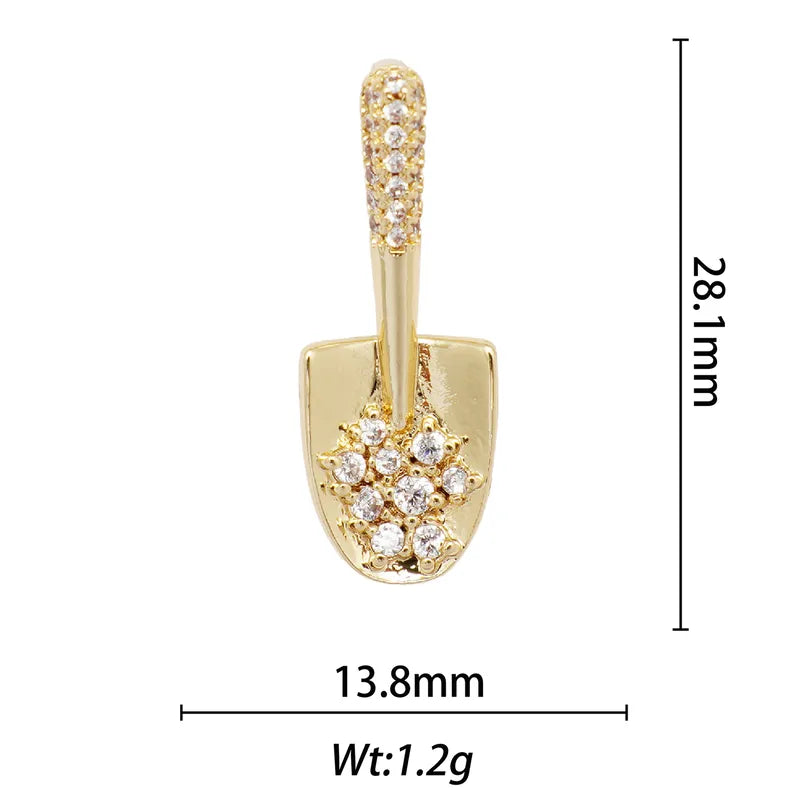 1 Piece 13.8*28.1mm 15.9*26mm 21.7*28.4mm Copper Pearl Zircon 18K Gold Plated Animal Paw Print Shell Jewelry Accessories Pendant