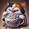 Kitten Eating Dessert-11CT Stamped Cross Stitch 40*40cm/15.75*15.75in