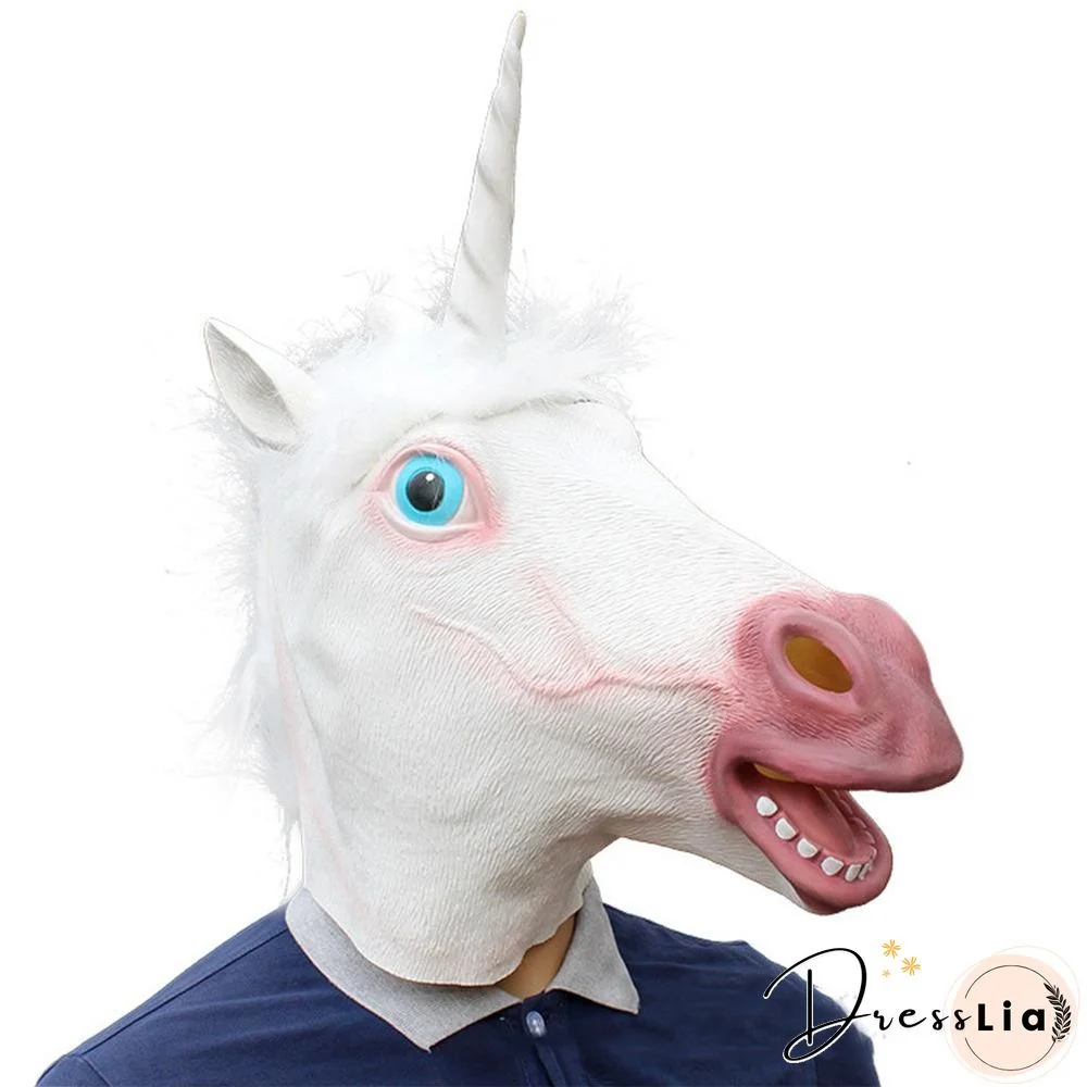 Halloween Unicorn Mask Halloween Animal Party Full Head Mask