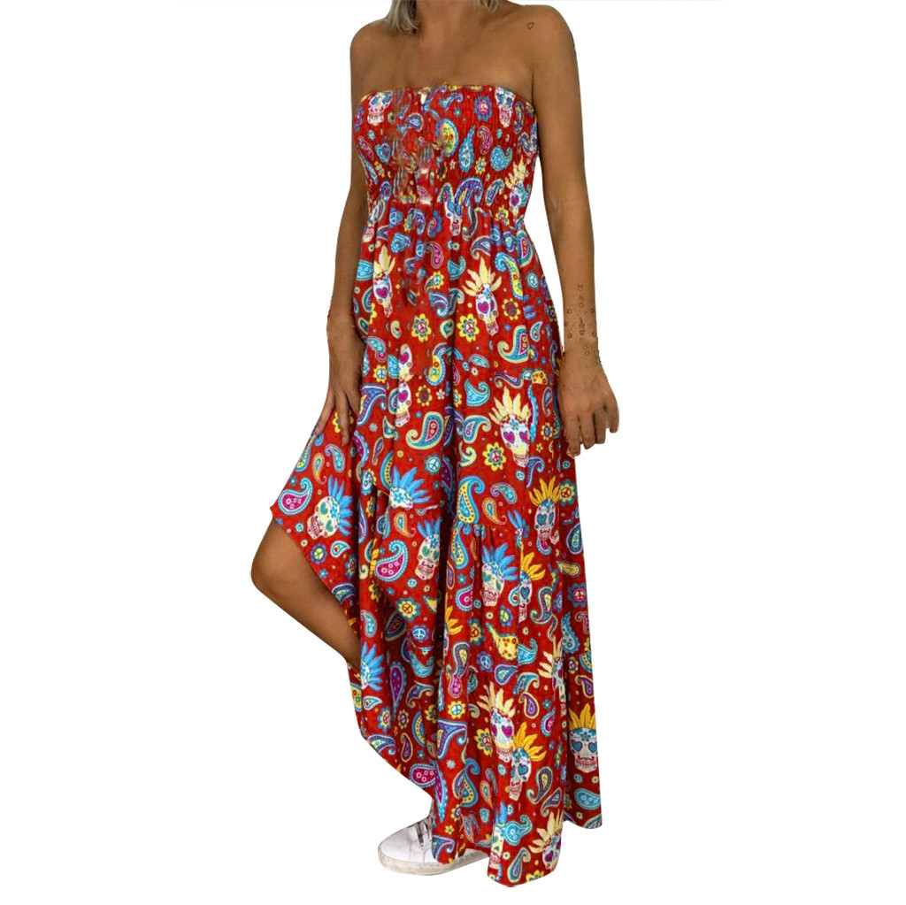 Mature Women Summer Fashion Loose and Thin Elastic Waist Wrap Dress
