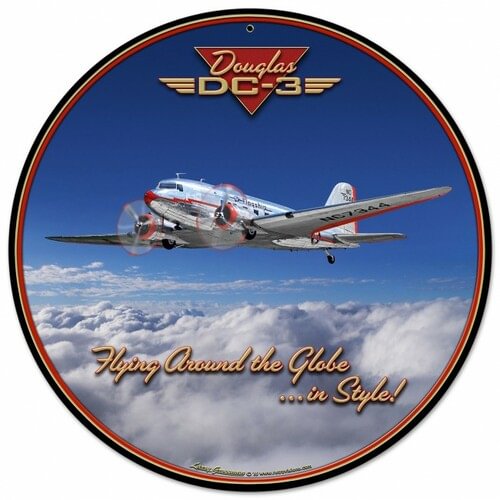 Plane Aircraft- Round Shape Tin Signs/Wooden Signs - 30*30CM