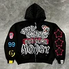 Vintage rhinestone zip-up hoodie