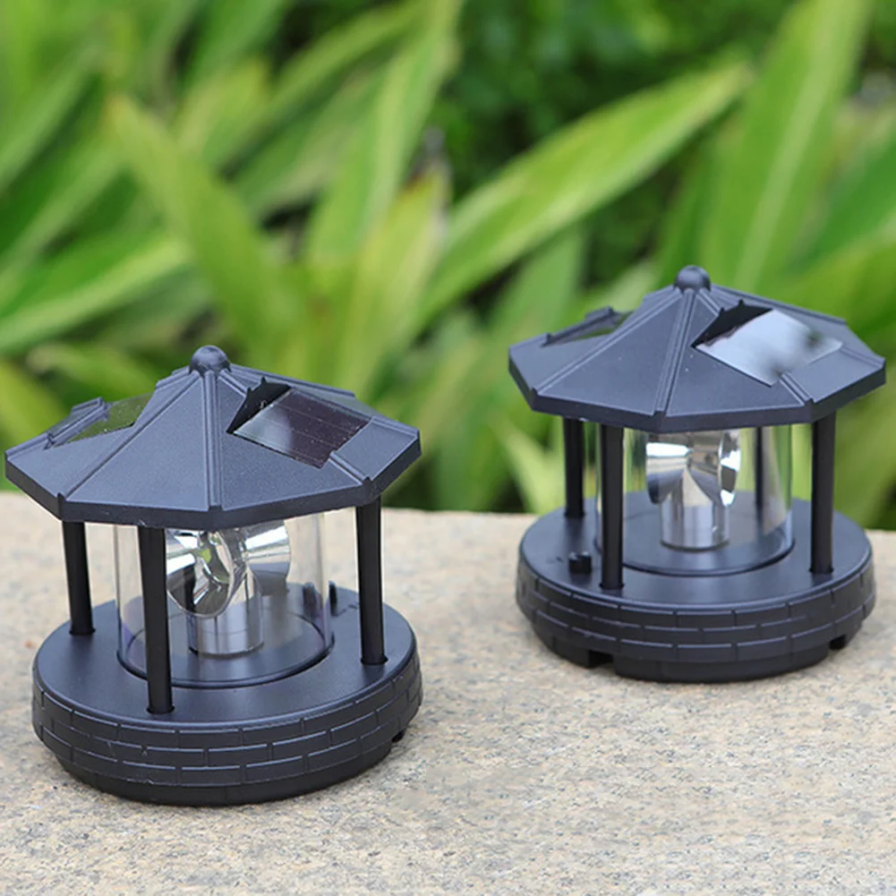 Solar LED Light Rotating Lighthouse Landscape Lamp Garden Decoration (A)