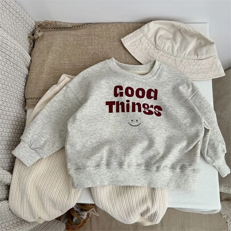 GOOD THINGS Toddler Smile Grey Sweatshirt 