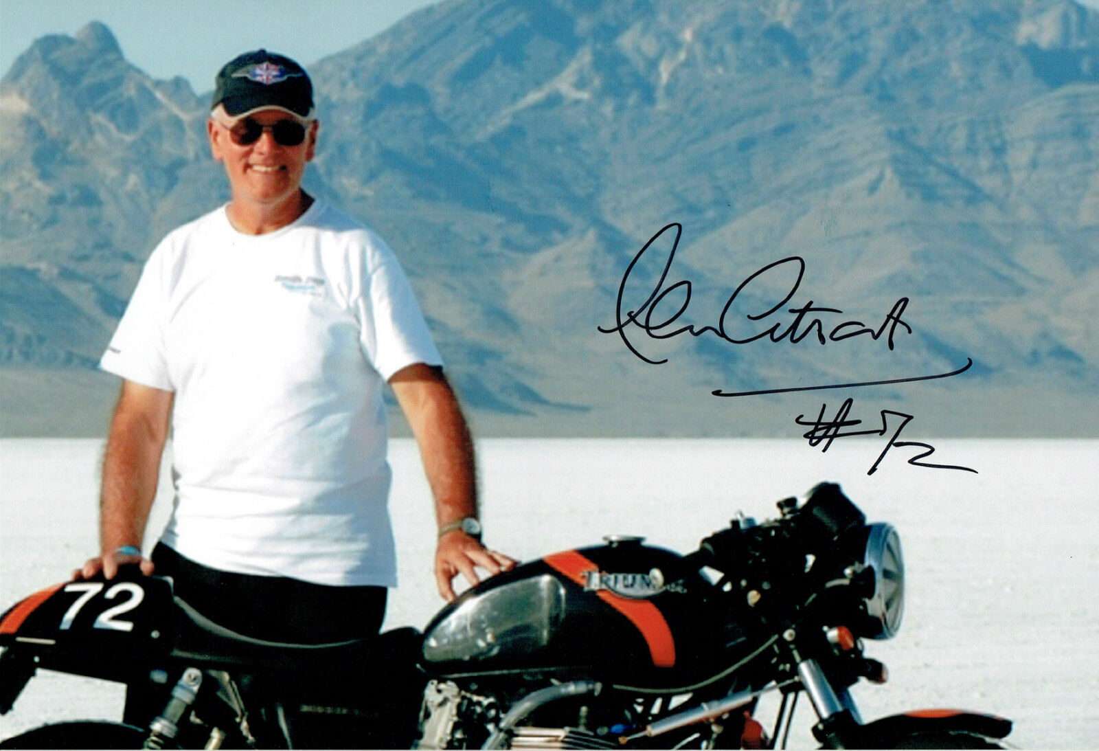 Alan CATHCART SIGNED Autograph 12x8 Photo Poster painting D AFTAL COA Land Speed Record Holder