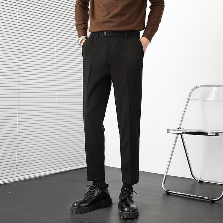 （Men's Wardrobe Essentials）Men\'s Winter Woolen Suit Pants-Free Shipping