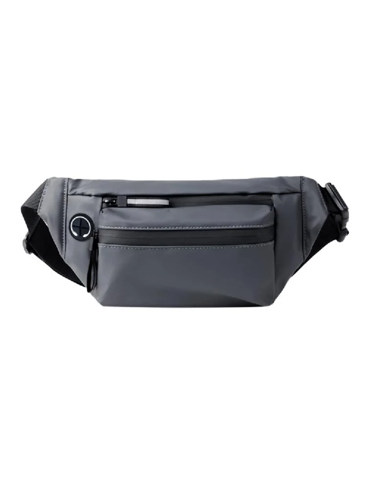 Waterproof Men Sport Waist Bag Reflective Zipper Fanny Chest Packs (Grey)