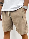 Men's Lace Up Vintage Corduroy Casual Shorts