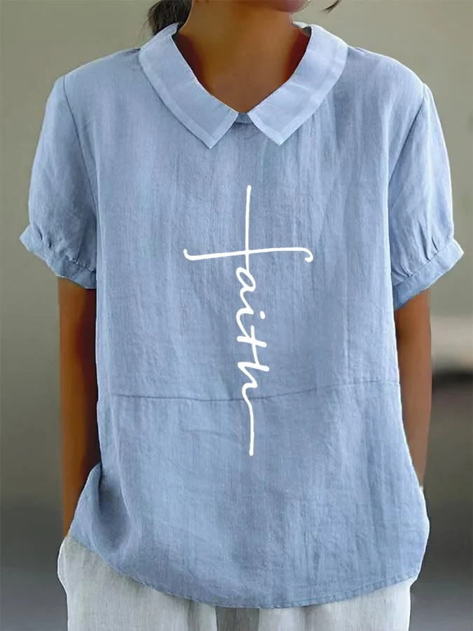 Women's Faith Cotton And Linen Casual Shirt