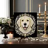 DIY Pearl Painting Dog for Home Wall Decor with Frame(30x30cm)
