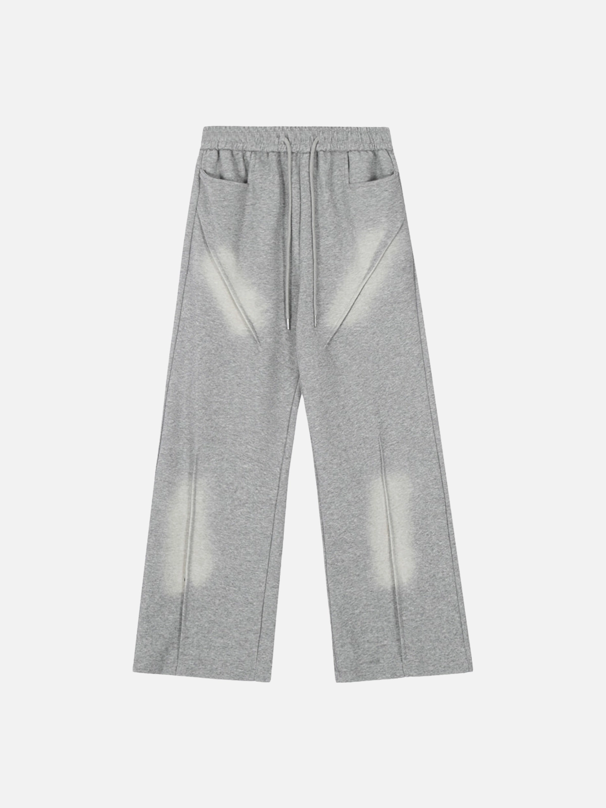Grey Washed Faded Contrast Color Sweatpants Front