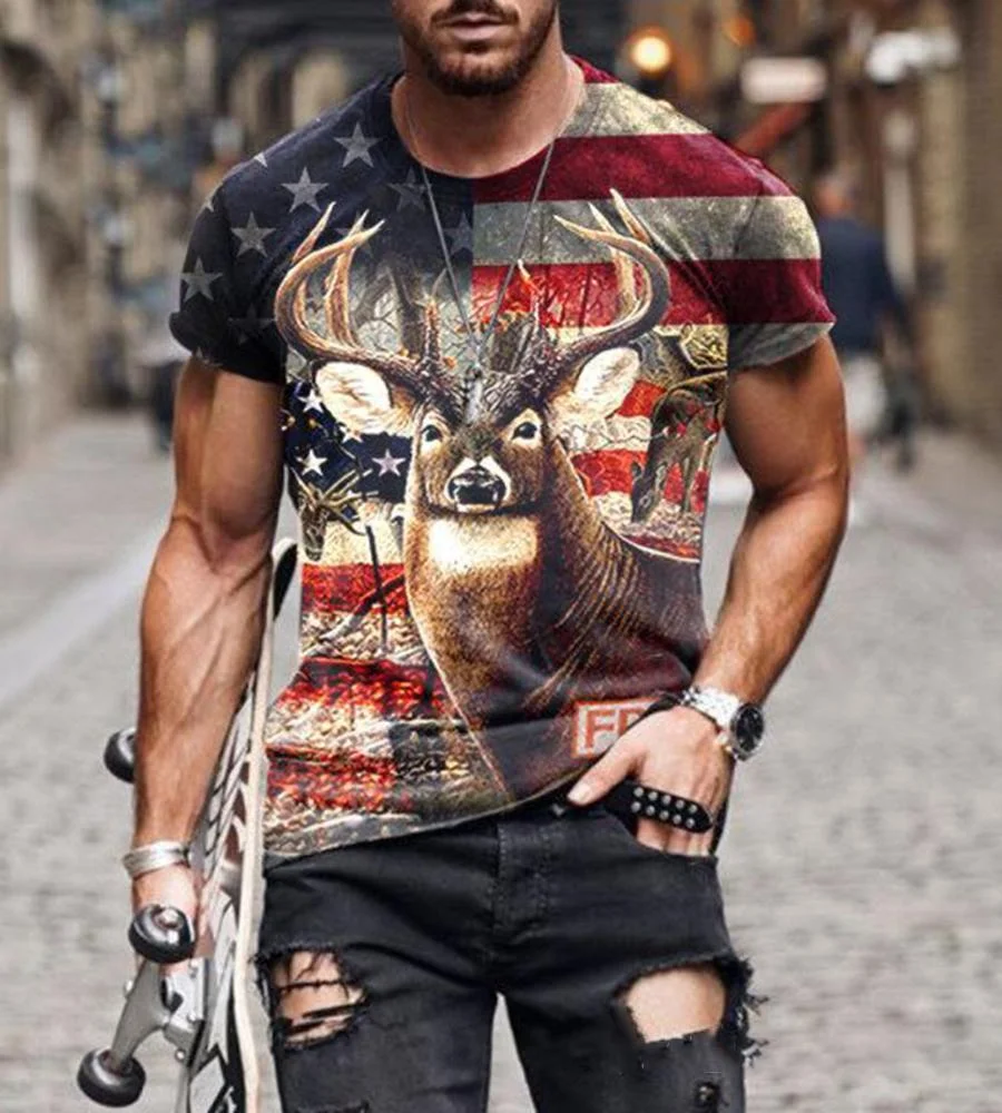 Men 3D Print Casual T-shirts